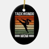 Taekwondo Mama Retro Martial Arts Mama Geschenk Keramik Ornament (Vorne)