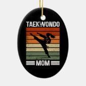 Taekwondo Mama Retro Martial Arts Mama Geschenk Keramik Ornament (Hinten)