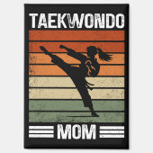 Taekwondo Mama Retro Martial Arts Mama Geschenk Magnet (Vorderseite)