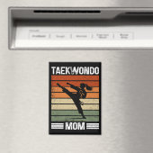 Taekwondo Mama Retro Martial Arts Mama Geschenk Magnet (In Situ (Geschirrspüler))