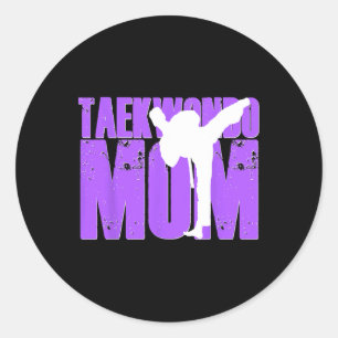 Taekwondo Mama Shirt Tae Kwon Do Martial Arts Moth Runder Aufkleber