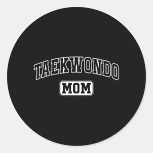Taekwondo-Mama Spaß an sportlicher Beschriftung zu Runder Aufkleber