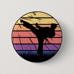 Taekwondo Martial Art Master Black Belt Design Button