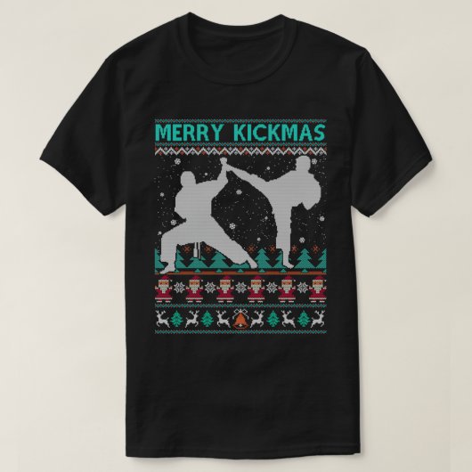 Taekwondo Merry Kickmas Christmas Martial Funny Ar T-Shirt (Design vorne)