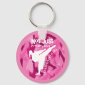 Taekwondo Niedliches rosa Weißes Gironangebot Schlüsselanhänger (Vorderseite)