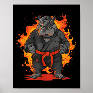 Taekwondo Nilpferd Kickboxen Animall Jiu-Jitsu Kun Poster