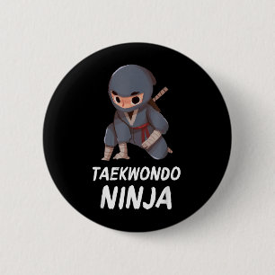 Taekwondo-Ninja-Junge Lustiger Kampfsport Sport Button
