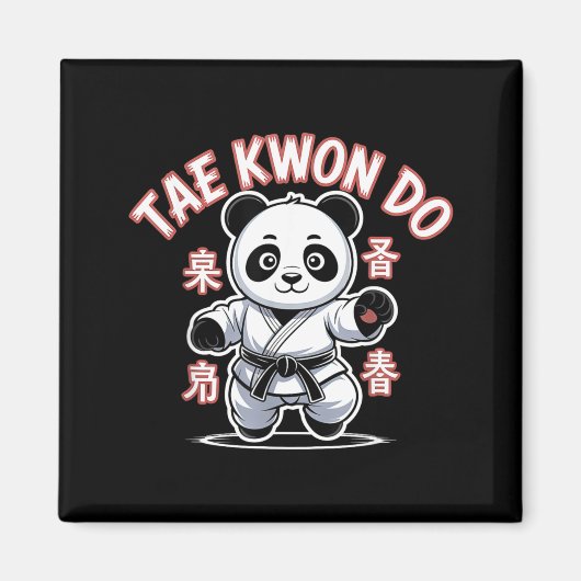Taekwondo Panda Lustig Koreanisch Tkd Magnet (Vorne)