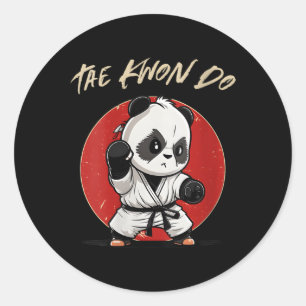 Taekwondo Panda Tkd Korean Mial Runder Aufkleber