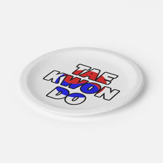 Taekwondo Pappteller (Schrägansicht)