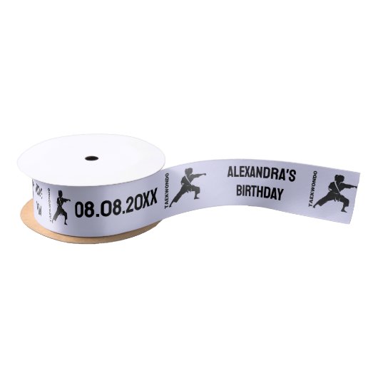 Taekwondo Player, Birthday Gift, Team Karate  Satinband (Spule)