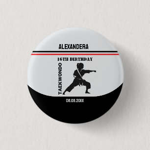 Taekwondo Player, Geburtstagsgeschenk, Team Karate Button
