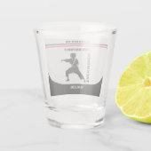 Taekwondo Player, Geburtstagsgeschenk, Team Karate Schnapsglas (Rückseite)
