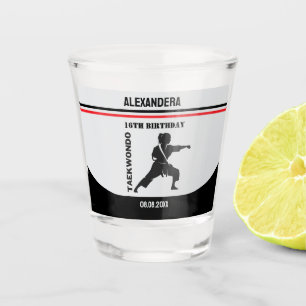 Taekwondo Player, Geburtstagsgeschenk, Team Karate Schnapsglas