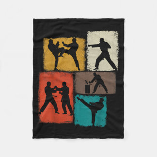Taekwondo-Praktiker Collage Männer Kinder Trainer Fleecedecke