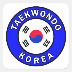 Taekwondo Quadratischer Aufkleber
