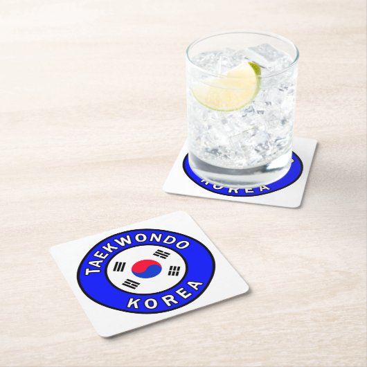 Taekwondo Rechteckiger Pappuntersetzer (Vor Ort)