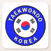 Taekwondo Rechteckiger Pappuntersetzer (Vorderseite)