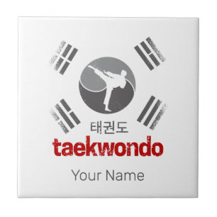 Taekwondo Retro Korea Flagge Kampfsport Vintage Fliese
