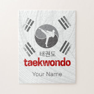 Taekwondo Retro Korea Flagge Kampfsport Vintage Puzzle