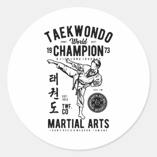 Taekwondo Runder Aufkleber (Vorderseite)