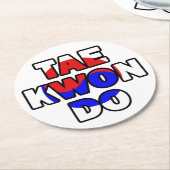 Taekwondo Runder Pappuntersetzer (Angewinkelt)