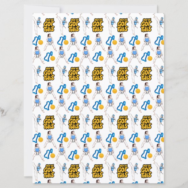 Taekwondo Scrapbook Papier (Mädchen) (Vorderseite)