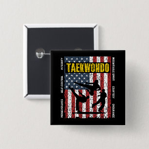 Taekwondo Self Control Flag Button