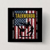 Taekwondo Self Control Flag Button (Vorderseite)
