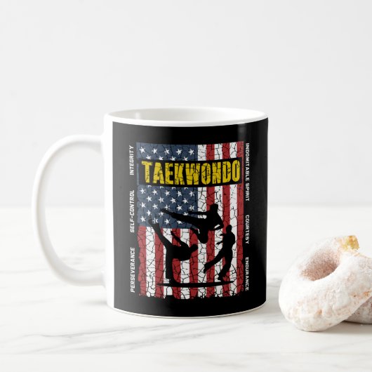 Taekwondo Self Control Flag Kaffeetasse (Mit Donut)