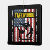 Taekwondo Self Control Flag Keramikornament (Links)