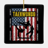 Taekwondo Self Control Flag Keramikornament (Rückseite)