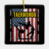 Taekwondo Self Control Flag Keramikornament (Vorderseite)