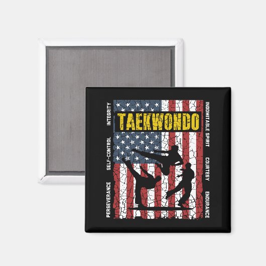 Taekwondo Self Control Flag Magnet (Vorderseite/Rückseite)