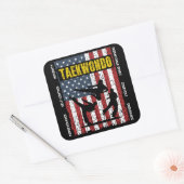 Taekwondo Self Control Flag Quadratischer Aufkleber (Umschlag)
