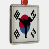 Taekwondo Silbernes Ornament (Rechts)