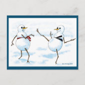 Taekwondo Snowman Postkarte (Vorderseite)