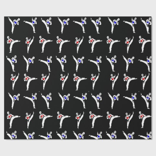 Taekwondo Sparring-Wrapping Geschenkpapier (Flach)