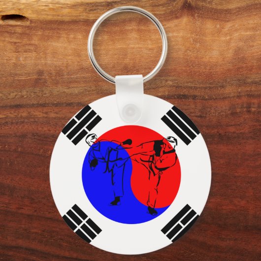 Taekwondo-Sportler Schlüsselanhänger (Vorderseite)