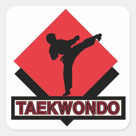 Taekwondo Square Stickers (Vorderseite)