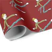 Taekwondo Stickman Geschenkpapier (Rolleneckpunkt)