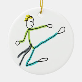Taekwondo Stickman Keramik Ornament