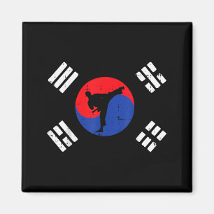 Taekwondo Südkorea Flagge Vintage Koreanische Kamp Magnet
