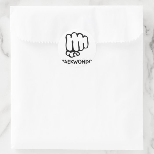 Taekwondo-Symbol Runder Aufkleber (Tasche)