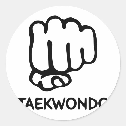 Taekwondo-Symbol Runder Aufkleber (Vorderseite)