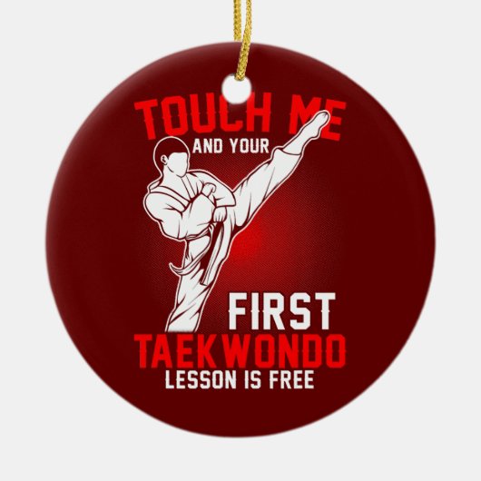 Taekwondo Tae Kwon Do Boys Keramik Ornament (Vorne)