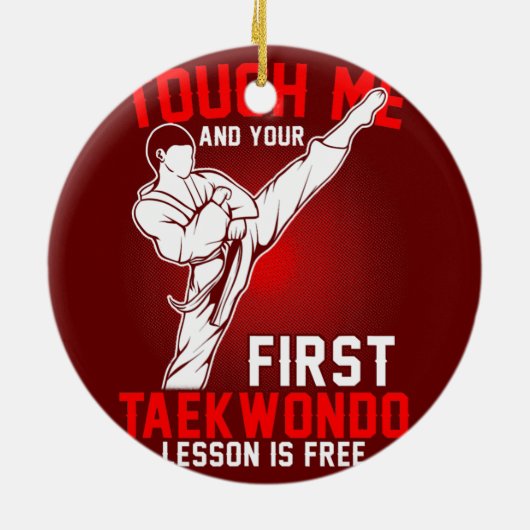 Taekwondo Tae Kwon Do Boys Keramik Ornament (Hinten)