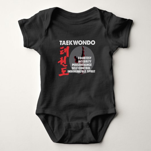 Taekwondo Tenets Martial Artists Tae Kwon do Baby Strampler (Vorderseite)