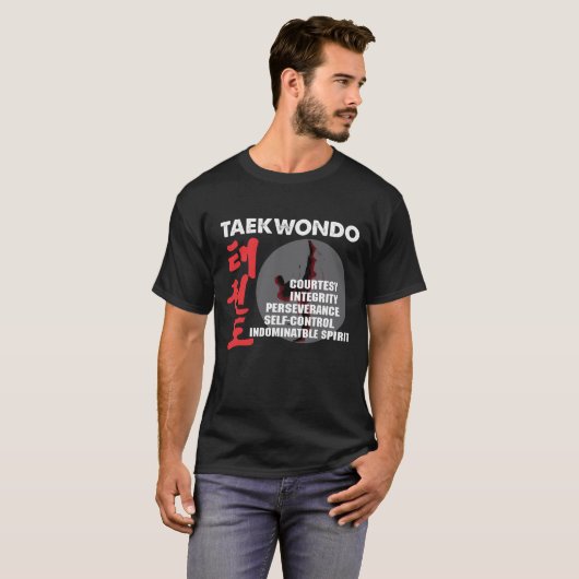 Taekwondo Tenets Martial Artists Tae Kwon do T-Shirt (Vorne ganz)