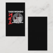 Taekwondo Tenets Martial Artists Tae Kwon do Visitenkarte (Vorne/Hinten)